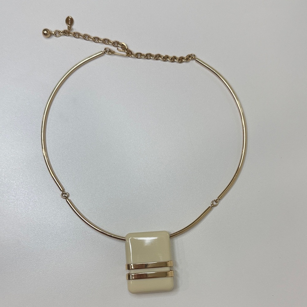 Avon Gold Necklace with Cream Pendant